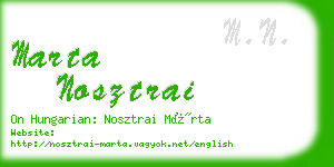 marta nosztrai business card